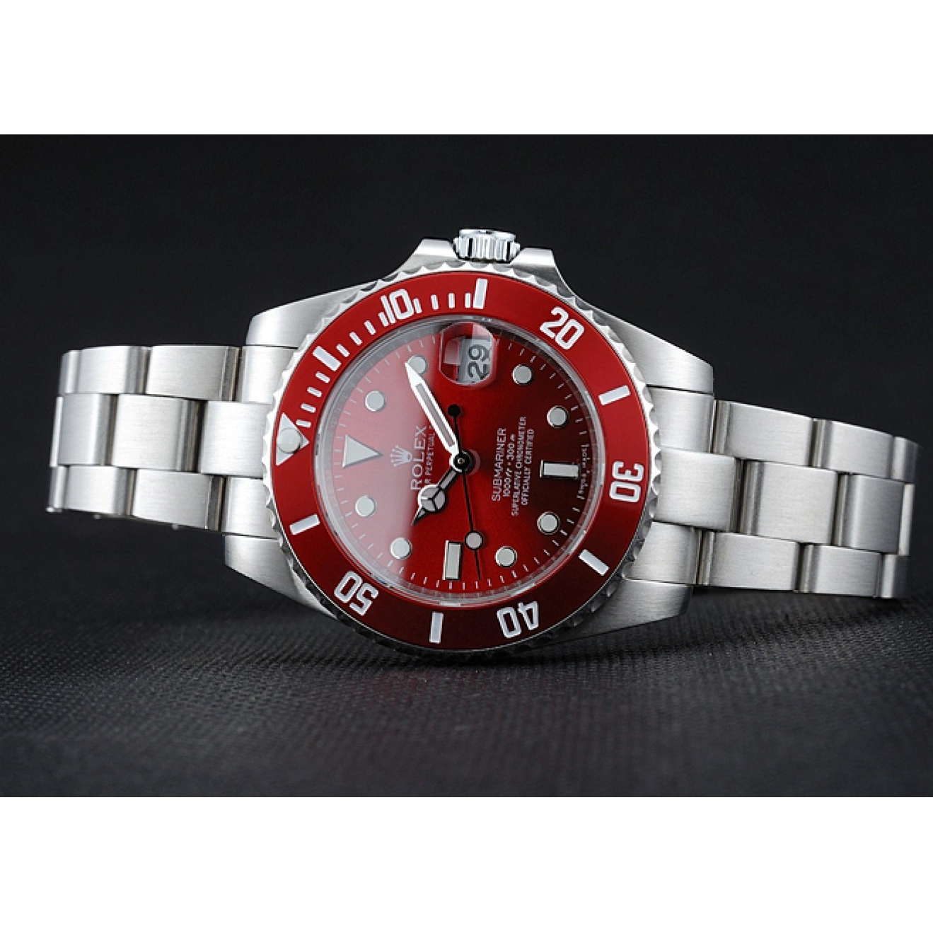 Aaa replica watch Dial Red Submariner Stainless Bracelet 1454154 Steel Rolex 0723